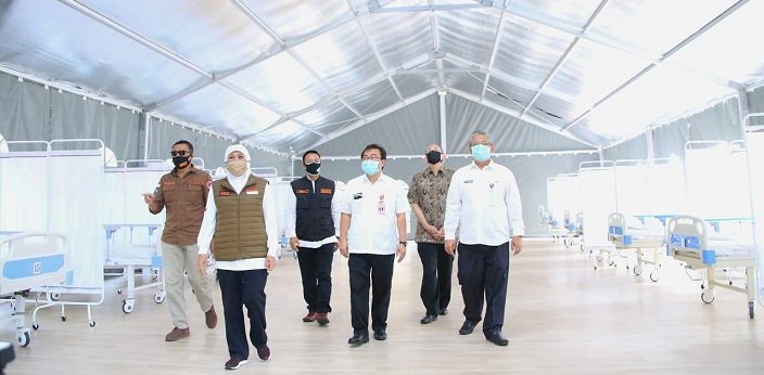 Covid-19 Melandai, RS Lapangan Ditutup,  Gubernur Khofifah: Terima Kasih Dedikasi dan Gotong Royong  Semuanya