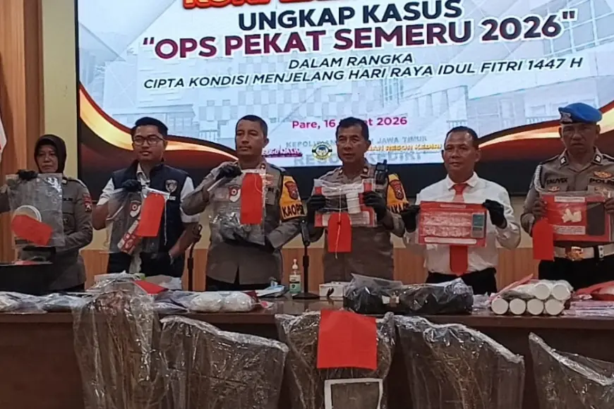 Operasi Pekat Semeru 2026: Polres Kediri Amankan 146 Tersangka dari 142 Kasus