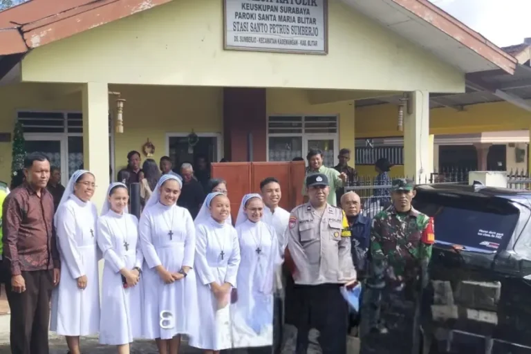 Pengamanan Aparat Gabungan Jaga Kelancaran Vigili Paskah di Blitar