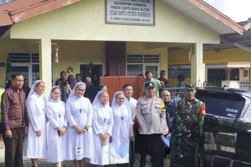 Pengamanan Aparat Gabungan Jaga Kelancaran Vigili Paskah di Blitar