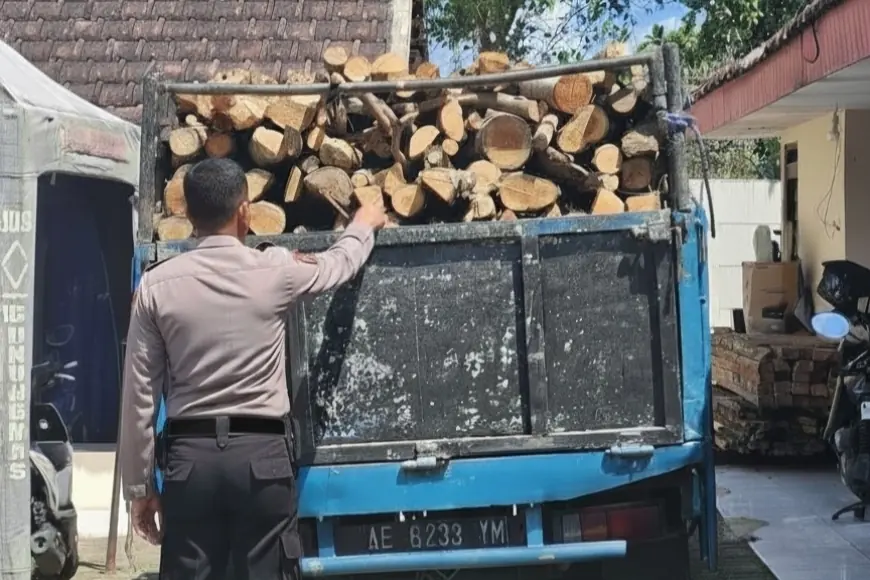 Truk Bermuatan Kayu Jati Ilegal di Malang Diamankan Polisi