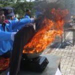 Simulasi penanggulangan kebakaran di Malang